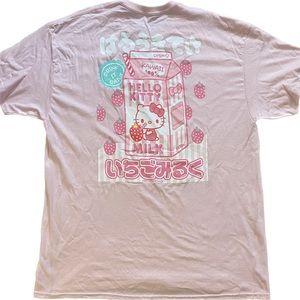 - New (XL) Sanrio Hello Kitty Strawberry Milk Pink T-shirt